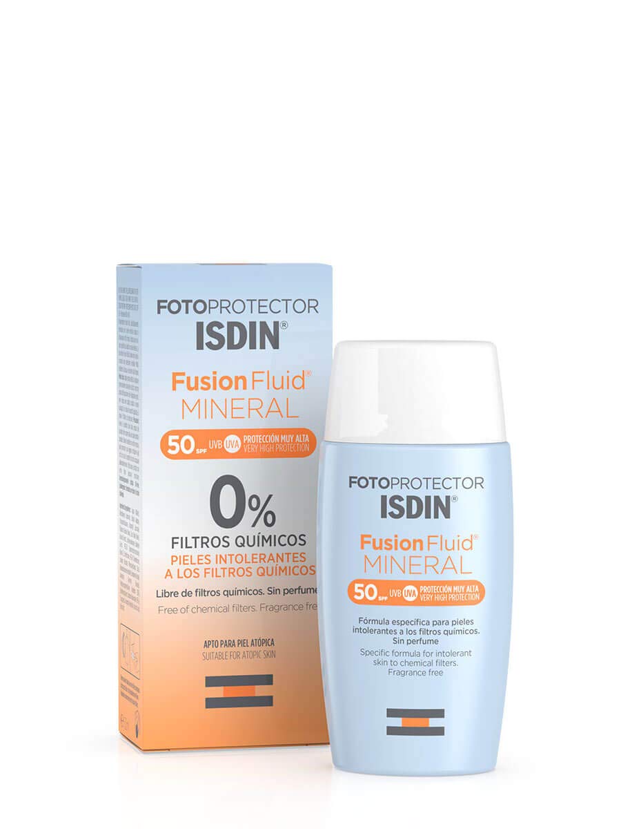 ISDIN Fusion Fluid MINERAL SPF 50+ 50ml | Facial Sun Cream | 0% chemical filters