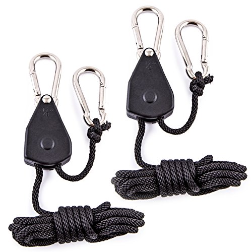 Purple Reign Pair of 1/8" Adjustable Rope Hangers For Grow Light Fixtures & Gardening - Thumbnail 2