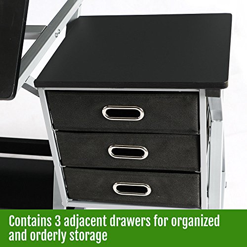 image for Eosphorus Adjustable Drafting Table Drawing Station Desk Board Storage