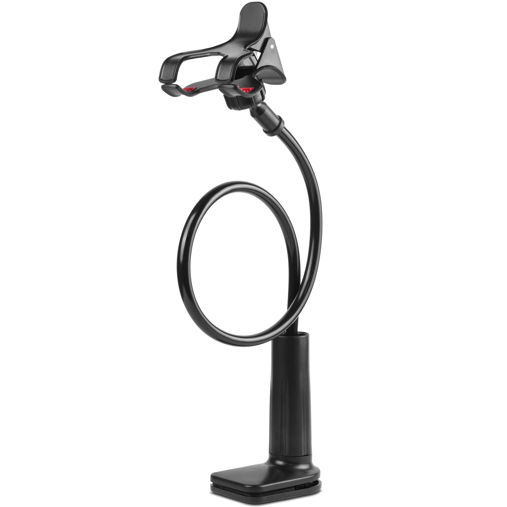 Photo 1 of ITART Cell Mobile Phone Holder Universal Gooseneck Flexible Lazy Clip Holders Clamp (Made of Higher Quality Plastic (Classic Black)
