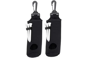 ASENVER 2 Pack Golf Ball Carry Bag Golf Tee Holder Pouch with Light Weight Hook Portable Golf Ball Storage Bag for 3 Golf Ball 3 Tees