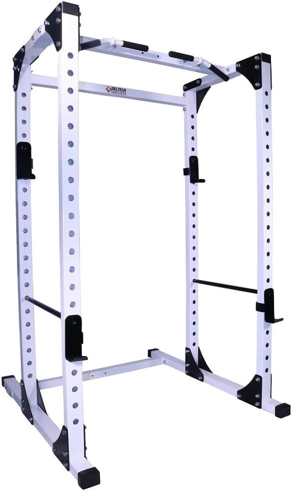 DF825- Heavy Duty Pro Squat Rack/Power Rack by Deltech Fitness- 1000 lb Capacity- For Home Gym