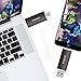 penobon OTG USB Sticks Jump Drive 32GB Flash Drive 32 GB Metal USB Flash Drives Memory Sticks for Computer & Android Phone Water&Shcok Resistant Color Frosted Black