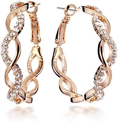 GEMINI JEWELRY Women's 18K Filled Zirconia Round Big Hoop Pierced Earringss for Women birthday Gift Idea Gm045Rg, Size: 4cm Diameter Valentine's Day Gift, Christmas Gift, Women Gift Idea