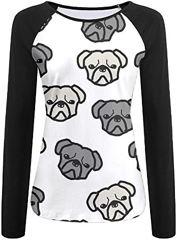 Tokuy Women's Pug Long Sleeve Tee
