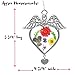 BANBERRY DESIGNS Memorial Angel Suncatcher - Pressed Flowers Sun Catcher with an in Loving Memory Heart Charm - Glass Window Remembrance