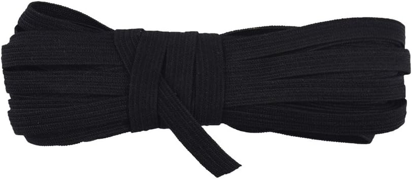 5 Yard 1/4" 6mm Skinny Elastic Knitted Spandex Band Baby Headband Hair Tie Dress DIY Sewing Trim Craft(Black)
