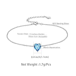 Blue Hearts Bracelets Women 925 Sterling Silver