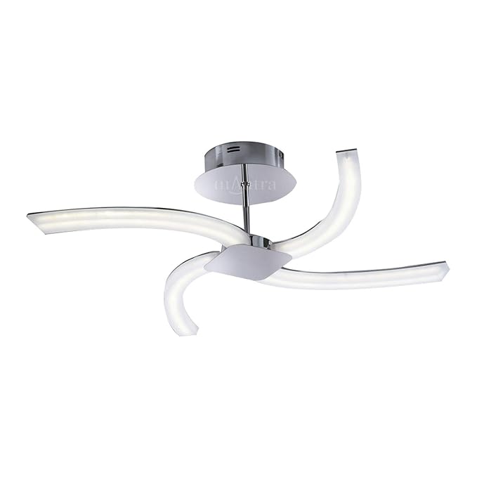 Mantra On Chrome/Frosted Acrylic Telescopic Semi Flush LED Pendant/Ceiling 24W