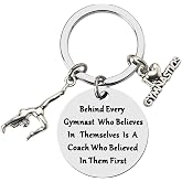 Gymnastics Coach Gift Keychain for Car Key Gymnast Christmas Thank You Gift | gymnast appreciation gift for gymnastics coach, best xmas bday gifts for women coaches, gymnastics lover keychain for girls