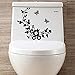 MNtech Flower Toilet Seat Wall Sticker Bathroom Decoration Decals Decor Butterfly Stickers (Black)