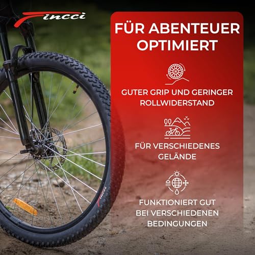 Fincci MTB Tyre 27.5 – Folding Tyre Set 27.5 x 2.10 Inches 54-584 with 2 Presta Chambers, Oncamp Tyres for Road Bike, Mountain Bike, and Bicycle, Pack of 2 Accessories