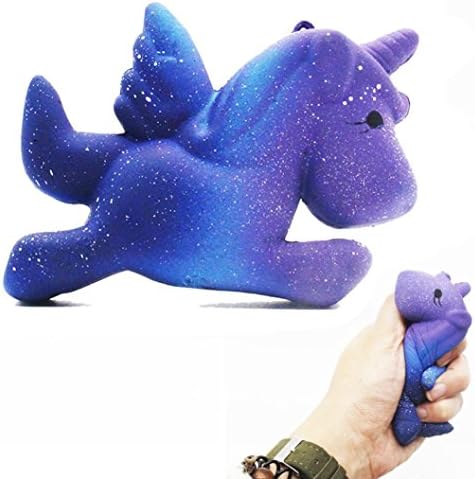 Shybuy Hot Sale Toy,Jumbo Galaxy Unicorn Squishy Slow Rising Cartoon Doll Cream Scented Stress Relief Toy (abou13x10cm, Blue)