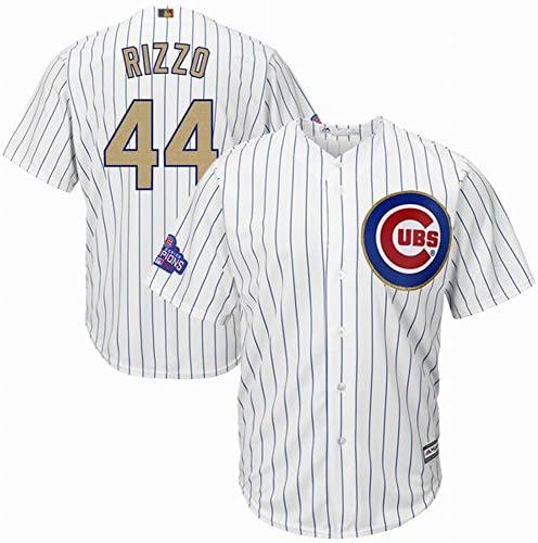 Men's Cubs Anthony Rizzo White 2017 Gold Program Stitched Jersey (XX-Large)