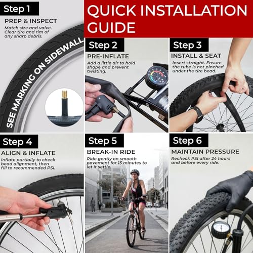 Fincci 29 MTB Air Tubes - Pair of Inner Tubes Road Bike 29 x 2.1 x 2.20 x 2.35 Inches for Mountain Road Bike ebike MTB Hybrid Bicycles - Schrader Inner Valve 48 mm - Pack of 2
