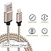 Sundix iPhone Charger 3Pack 6FT Lightning to USB Braided Cable with Aluminum Connector Compatible with iPhone 7/ 7Plus/ 6/ 6S/ 6 Plus/ 6S Plus, 5C/5S/5, iPad/iPod(Golden)