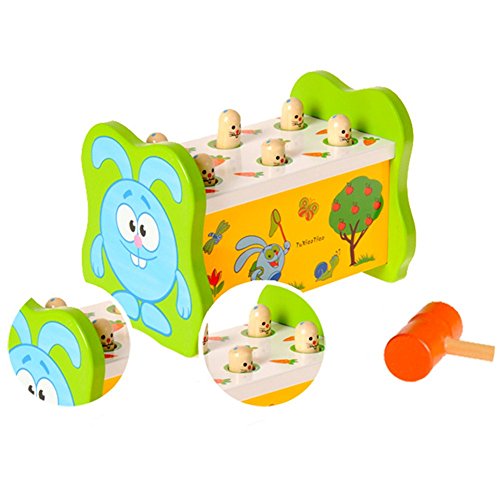 Muicatte Parent-child Interaction Wooden Knocking Toy Rabbit Ground Mouse Game