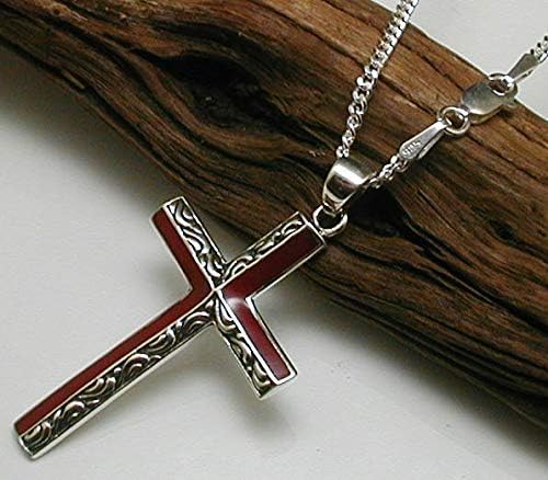 Amazon Co Jp 2mm喜平付レッドストーンアラベスク十字架ネックレスpg053cd6 シルバーネックレス メンズネックレス シルバー925 クロスネックレス ホビー