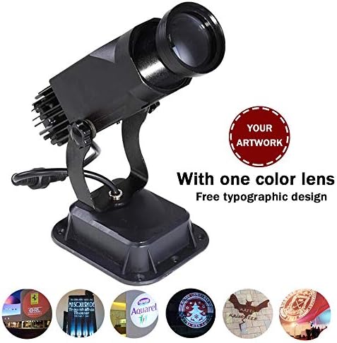 AMAZOIN 30W LED Custom Logo Gobo Projector with Manual Zoom for Company Store Wedding Hotel Restaurant Advertising Signage (Indoor),Outdoor