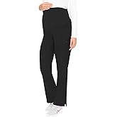 Med Couture Maternity Scrub Pants for Women Soft Stretch Pregnancy Scrubs with 3 Pockets, Boot Cut, Knit Waistband - MC8727