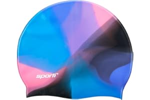Sporti Silicone Swim Cap for Women & Men, Adult, Vibrant Lightweight Swimming, Non-Slip, Easy Wear, Removal, Protects Hair