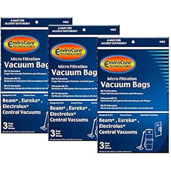 EnviroCare 9 replacement Vacuum Bags for Eureka Beam Electrolux Star-Brute Kenmore Mastercraft Nutone Central 110360 90610