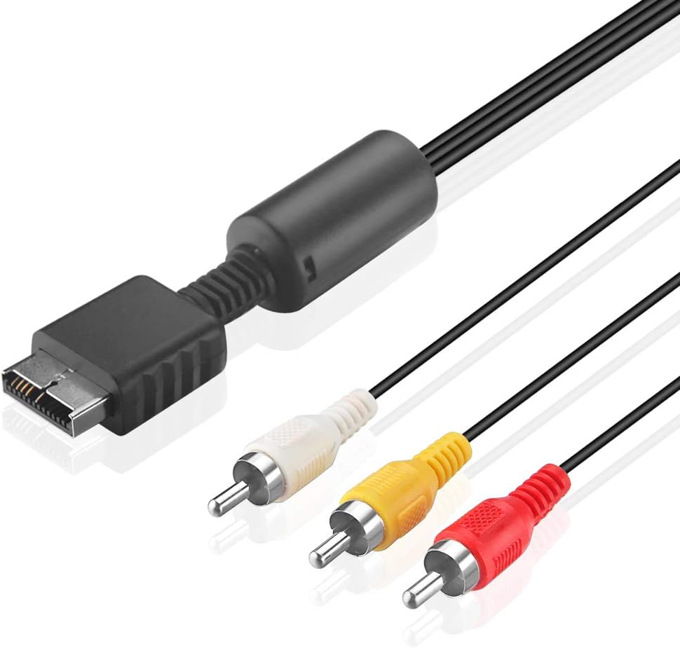 URWOOW RCA AV Composite Cable for PS1 PS2 PS3 for Sony Playstation 1 Playstation 2 Playstation 3