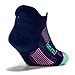 Feetures Elite Max Cushion No Show Tab Athletic Running Socks for Men and Women - Navy + Bermuda Blue - Size Medium