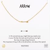 MUSTHAVE Arrow 18K Gold Plated Necklace With Message Card, Yellow and White Color, Anchor Chain, Best Gift Necklace, Size 16 inch + 2 inch Extender, Gift Card