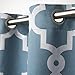 TOWN & COUNTRY EVERYDAY Ironwork Geo Trellis Sateen Indoor Curtains, Room Darkening Blackout, Grommet Top, Energy Efficient, 2-Pack Set, 52
