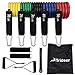 Trideer 13 PCS Resistance Band Set, Workout Bands, Exercise Bands Door Anchor Handle Resistance Training, Physical Therapy, Home Workouts, Convenient, Durable, Stackable Up to 150 lbs