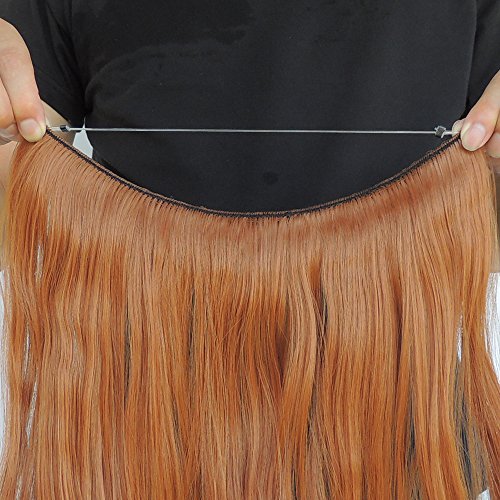 Secret Halo Hair Extensions Flip in Curly Wavy Hair Extension Synthetic Women Hairpieces 20" (Copper #30J) - Thumbnail 4