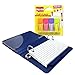 AJPSales 3x5 Index Card Binder And Color Clip Tabs Bundle - One Oxford Index Card Holder (Blue, Green Or Burgundy) - 50 Cards - Plus 24 Dual-Sided Clip Flags In Orange, Pink, Violet And Lime Green.