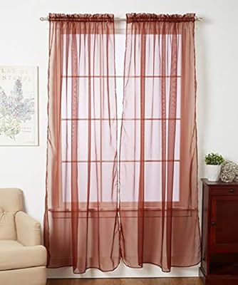 J V Textiles 55 Inch X 84 Inch Sheer Curtains Window Voile