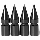 Circuit Performance VC6 Series Black Aluminum Spiked Valve Stem Caps (Set of 4)