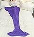 Coroler® Lovely Purple Mermaid Tail Crochet Blanket All Seasons Soft Warm Sleeping Bags