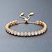 SPILOVE Serend Luxury Gold Plated Adjustable Bracelet with Sparkling White Cubic Zirconia Stone for Women Girls, Gifts for Engagement Party, Birthday, Thanksgiving Day, Christmas