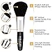 Miracos Makeup Portable Mini Face Makeup Brushes Kit with Travel Case 5 Pcs - Synthetic Hair, White