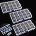 CUMUO 3pcs 15 Clear Adjustable Jewelry Bead Organizer Storage Box Container Case (15 Grids)