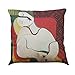 LightInTheBox 4 Pack - 18 x 18 Inch Square Linen Picasso Abstract Portrait Painting Print Classical Style Throw Pillow Case Decorative Cushion Cover Pillowcase Cushion Case for Sofa,Bed,Chair,Auto Sea