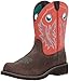 Ariat Women's Women's Fatbaby Heritage Cowgirl Boot, chocolate/coral, 10 B US