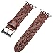 for Apple Watch Retro Leather Bands, Ezzdo Handmade Bump Genuine Leather Replacement Strap Men Women Brown Bracelet for Iwatch 38mm 42mm Series 1/2 / 3