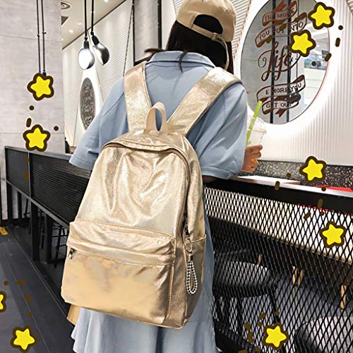 Excursion Sports PU Leather Zipper Backpack for Women, Girls Student Large Capacity Schoolbag Shoulder Bag, Lightweight Water Resistant Street Travel Camping Rucksack Satchel Daypacks - Thumbnail 7