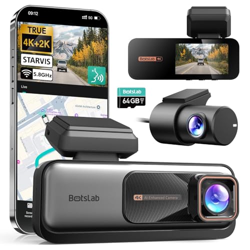 BOTSLAB G980H 4K Dash Cam Front and Rear