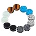 TOPBRIGHT 12PCS Natural Stone Double Saddle Plugs Gauges Ear Stretcher Piercing Earring kit