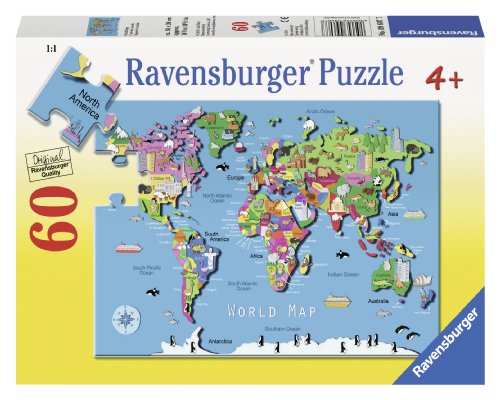 Ravensburger World Map Puzzle (60-Piece)