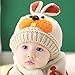 Enjoydeal Fashion Baby Kids Super Cute Rabbit Pattern Cap Winter Soft Woolen Knitted Hat (beige)