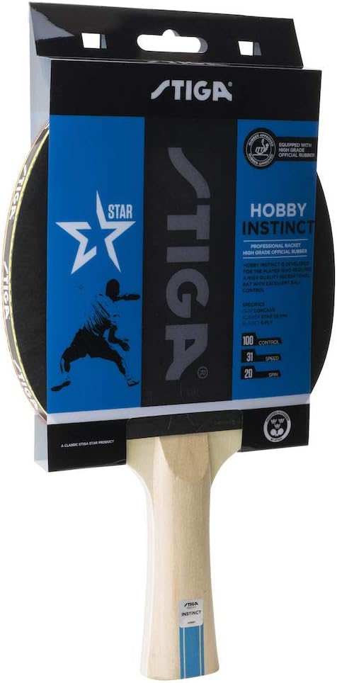 STIGA Hobby Instinct 1-Star Table Tennis Bat for Children and Beginners Black/Red, Black / Red - Image 3