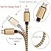 Galaxy S7 Charger,Pack-3 6ft 2m Extra Long Braided Fiber Universal Micro USB Charger Cord Android Phone Charging Cable for Samsung Galaxy S7 S6 Edge C5 LG G4 HTC M9 Moto X (Gold)