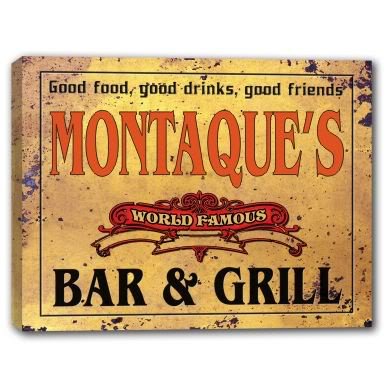MONTAQUE'S World Famous Bar & Grill Canvas Print 16" x 20"
